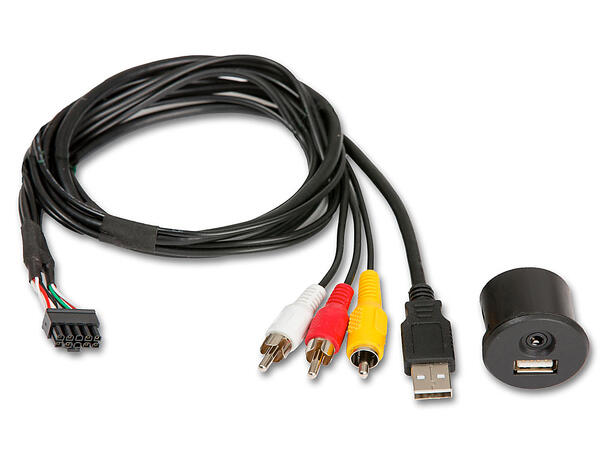 Alpine KCU-1A - USB/AUX terminal for innfelling, 0,9m kabel